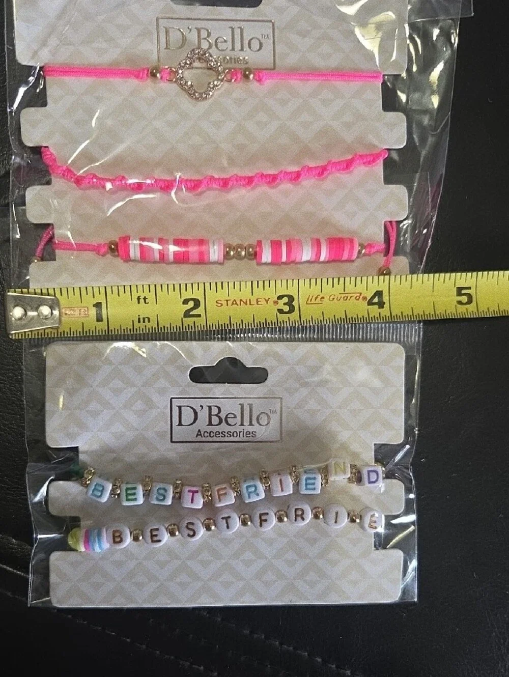 D'Bello Multicolor 'Best Friend' Friendship Beaded Bracelet Set New In Package